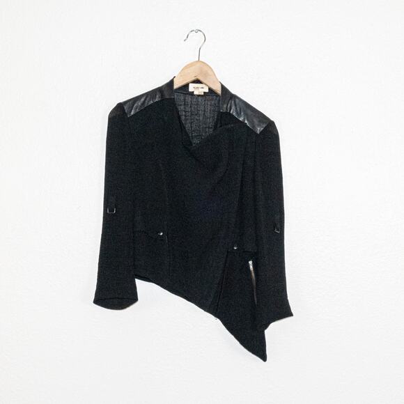 Vtg Helmut Lang Made in USA light Moto jacket Top In Black Size Small - Picture 8 of 12